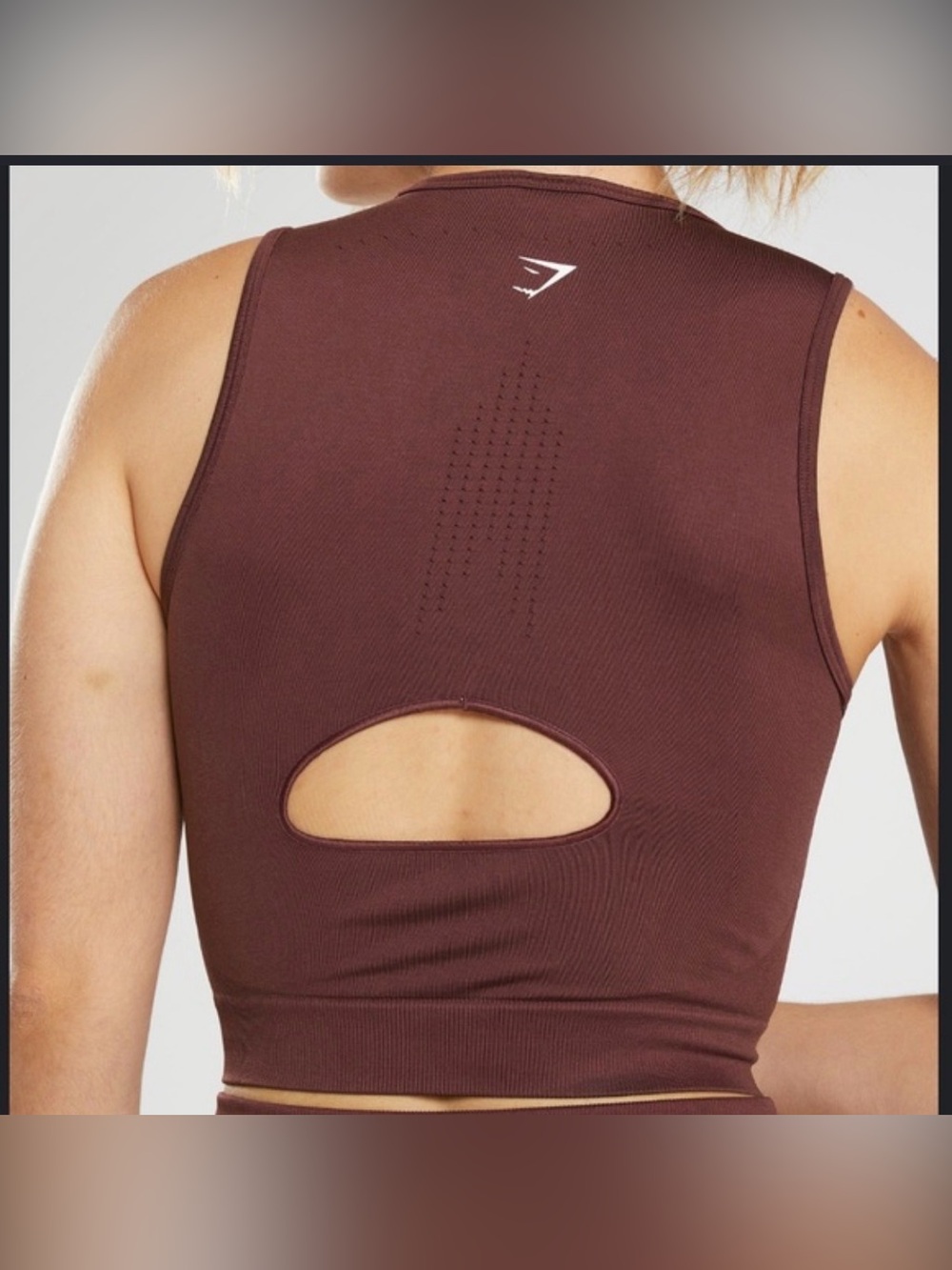 Gymshark Sweat Seamless Midi Tank Baked Maroon